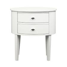 Shop INSPIRE Q Aldine 2 Drawer White Oval Wood Accent Table ...
